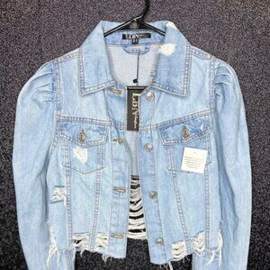 Cropped Denim Jacket (Custom Distressed)